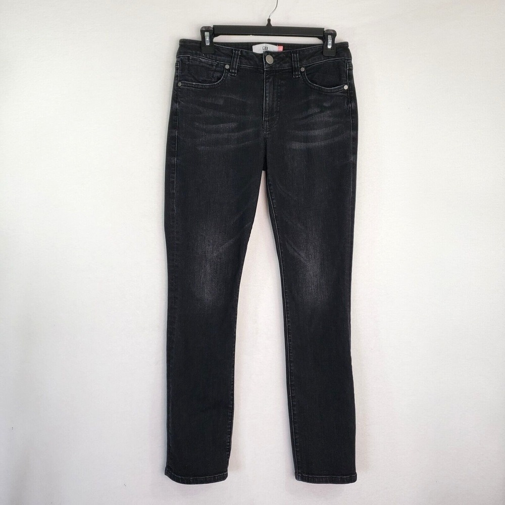 Cabi Jeans Womens 4 Black Wash High Rise Straight Leg Denim Comfort Stretch